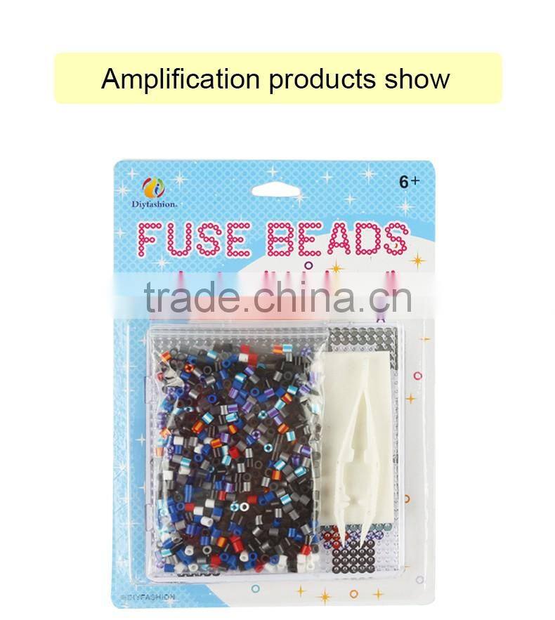 Diyfashion 5mm hama perler beads set with puzzle iron paper and twezzer perler beads toys for kids 18016