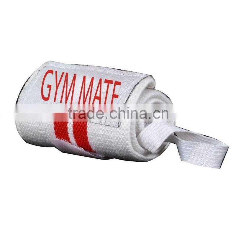 18" Heavy Duty Wrist Wrap (WHITE) by GYM MATE
