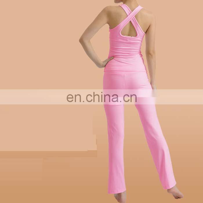 Women's fitness long pants yoga vest suits