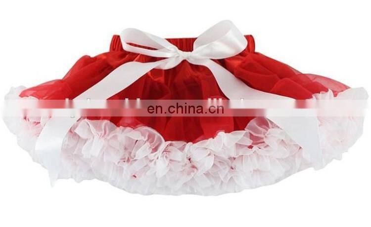 2016 Spring Style Fashion Red Rainbow Tutu Skirt With Green Ribbon