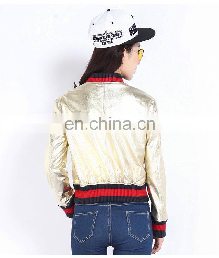 Women Autumn 2016 New Motorcycle Leather Coats Short Korean Version of Slim Real Leather Coat Female