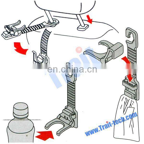 1.5kg Burden Black Seat Back Car Hanger Hook for Bags and Drinking