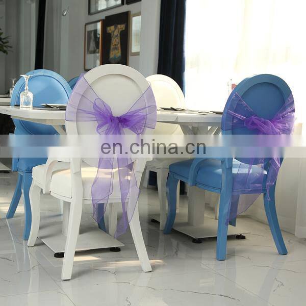 2015 Most Popular Items From Chinese Factory Organza Cheap Purple Ruffle Chair Sash