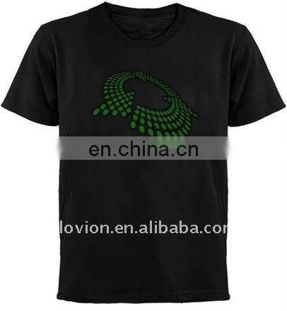 HOT led flashing t-shirt china led t-shirt el ladies t-shirt