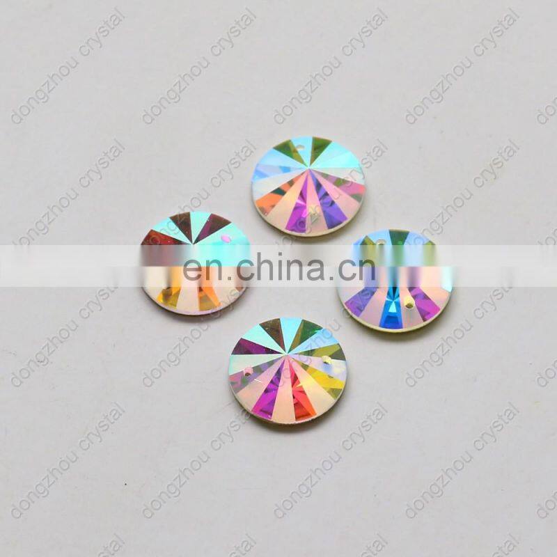 DZ-1041 crystal ab color flat back glass rhinestones for clothing
