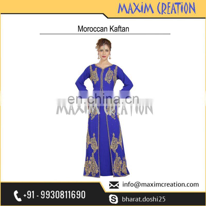 Top Rated Moroccan Party Wear Caftan With Beautiful Unique Embroidery Design 6453