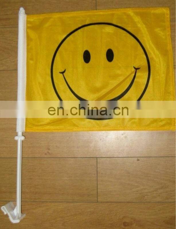 Small green white orange car window flags