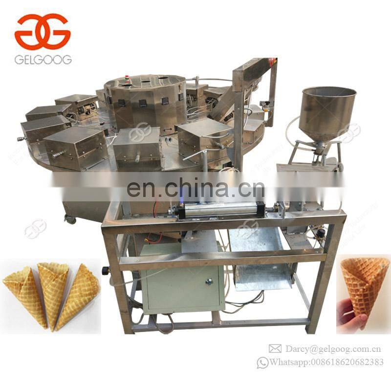 High Production Rolled Ice Cream Sugar Cone Bowl Semi-Automatic Baking Machine Snow Waffle Cone Making Machine