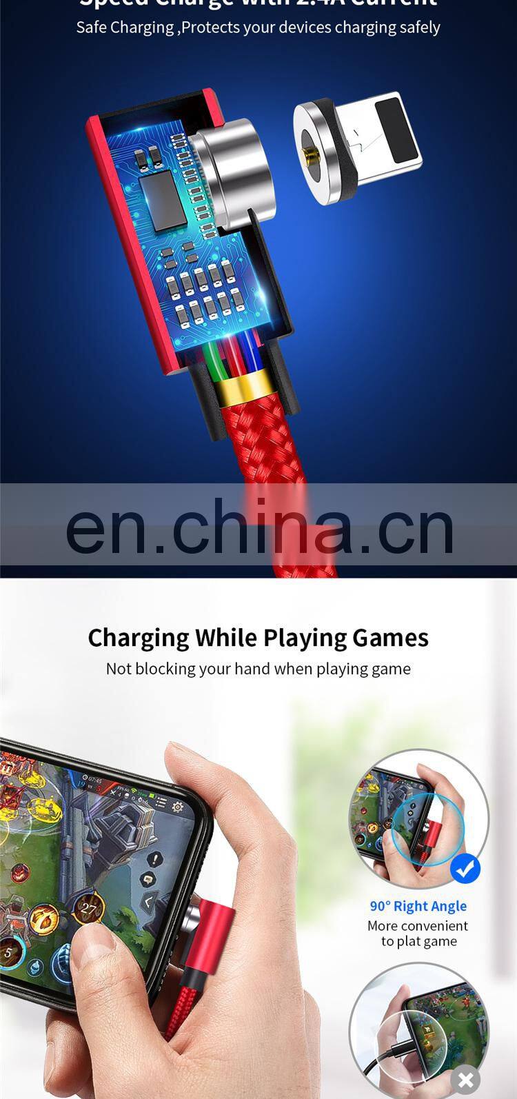 3 In 1 Usb Cable Magnetic Micro Usb Fast Charging Nylon 1M 2020 New Product Cable Original Factory Wholesale Data line cable