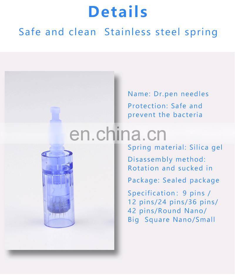 Replacement needle cartridge stainless steel needle skin vibrating derma pen