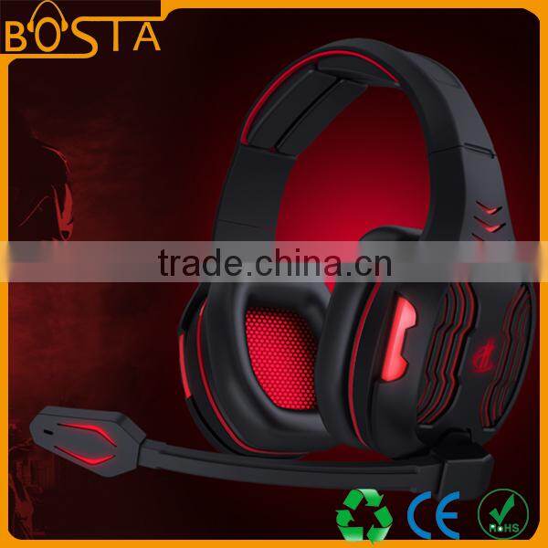 Promotional stereo fancy stereo cheap private mould patent laser glowing gaming headsets