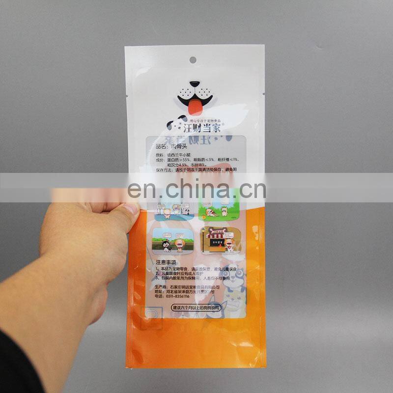 Eco-friendly stand up pouch with zipper lock plastic bag pouch bags dog snack bag