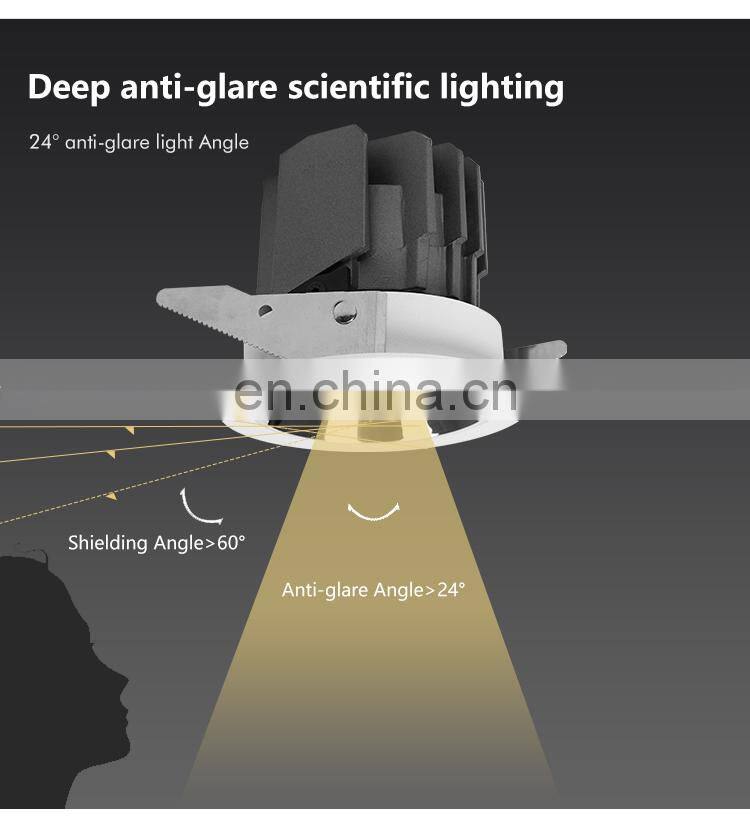 ALLWAY Guaranteed Quality Gold Black Reflector Color Recessed Mount 5w 9w 15w Led Spot Downlight