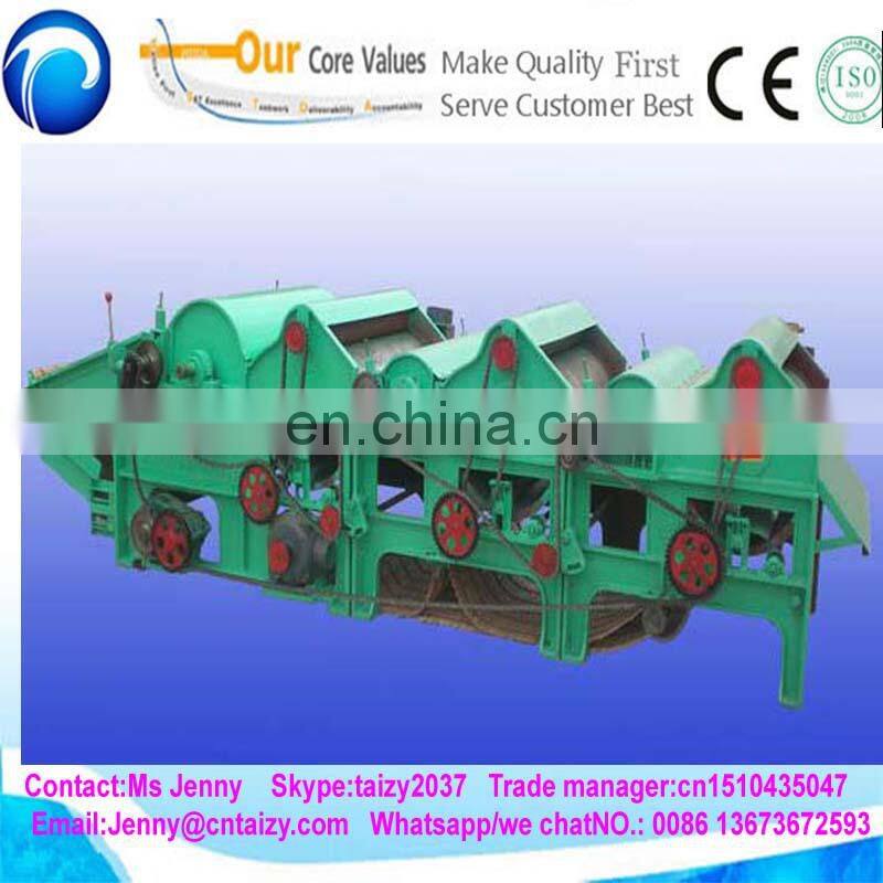 Multi-rollers Cotton waste yarn and Textile wastes opening and tearing machine