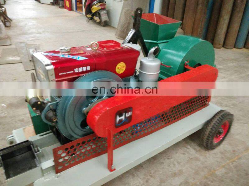 Energy saving diesel wood crusher hammer mill wood crushing shaving machine
