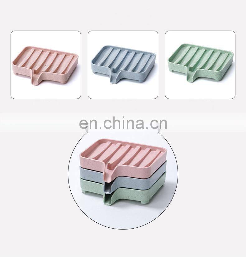 PP Wheat Straw Storage Rack Drain Soap Box Tray Soapbox Shower Soap Tray Tool Soap Dish Plate Holder