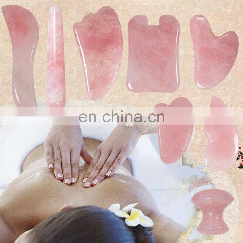 Heart shaped pink quartz gua sha