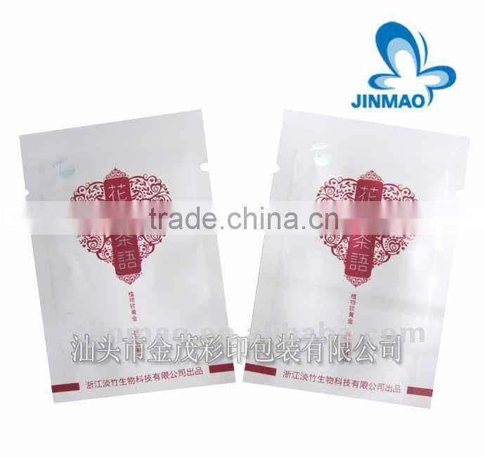 Custom printed plastic bags with flowers tea packaging