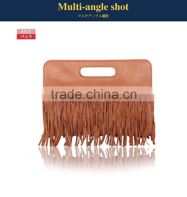 pu lady fashion message bag tassel bag