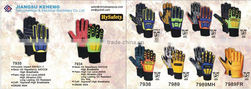 Oil Mine Machinery Safety Gloves Ce Standard oil resistant gloves