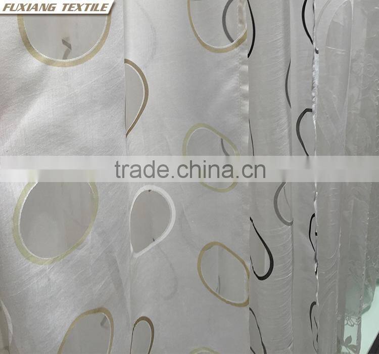 100% Polyester burn-out geometric/leaves/ branches window curtain fabric