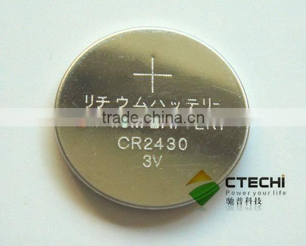 3V lithium battery CR2430 button cell with solder tags lithium battery