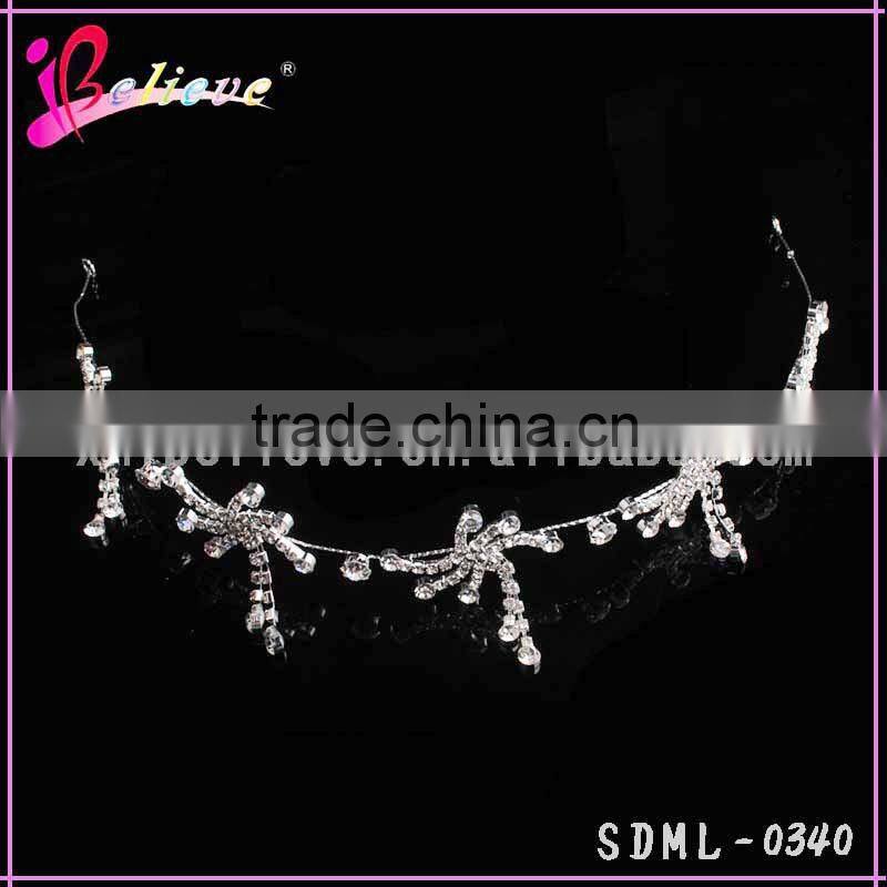 Silver metal diamond headband,factory wholesale hair band for fashion girls