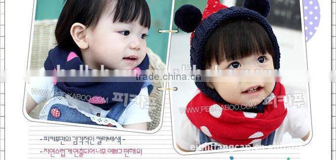 2014 Latest Cute Polka Dot Pattern Circle Loop Style Baby Kids Winter Scarf