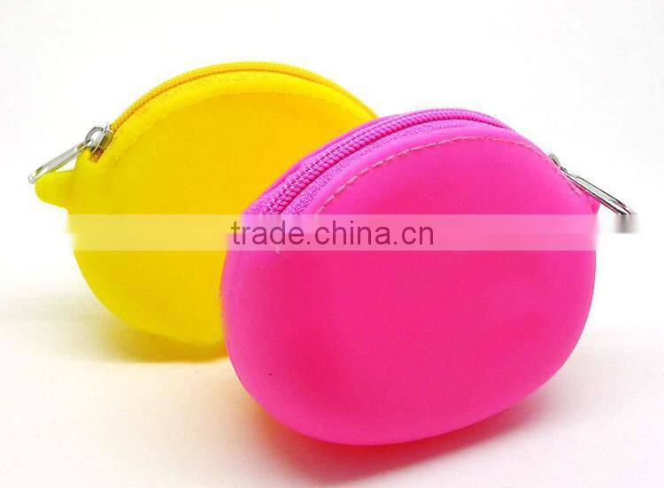 2015 Light blue Silicone zipper coin purses without any silk printing/ Small change purse