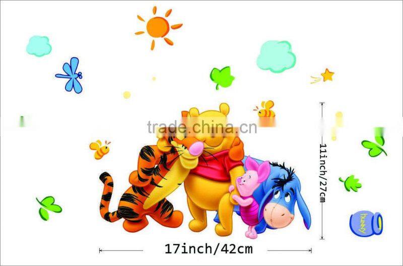 Cartoon Animals Pooh tree vinyl wall stickers for kids rooms boys girls home decor child sticker wall art decals home decoration