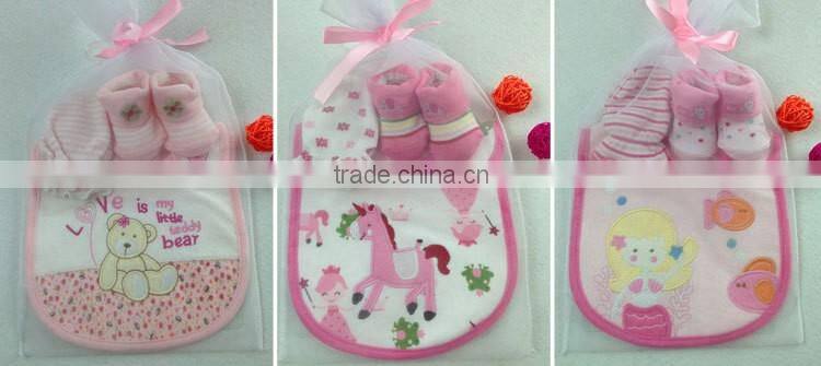 Factory Direct Sales baby hat bib Baby gift set newborn