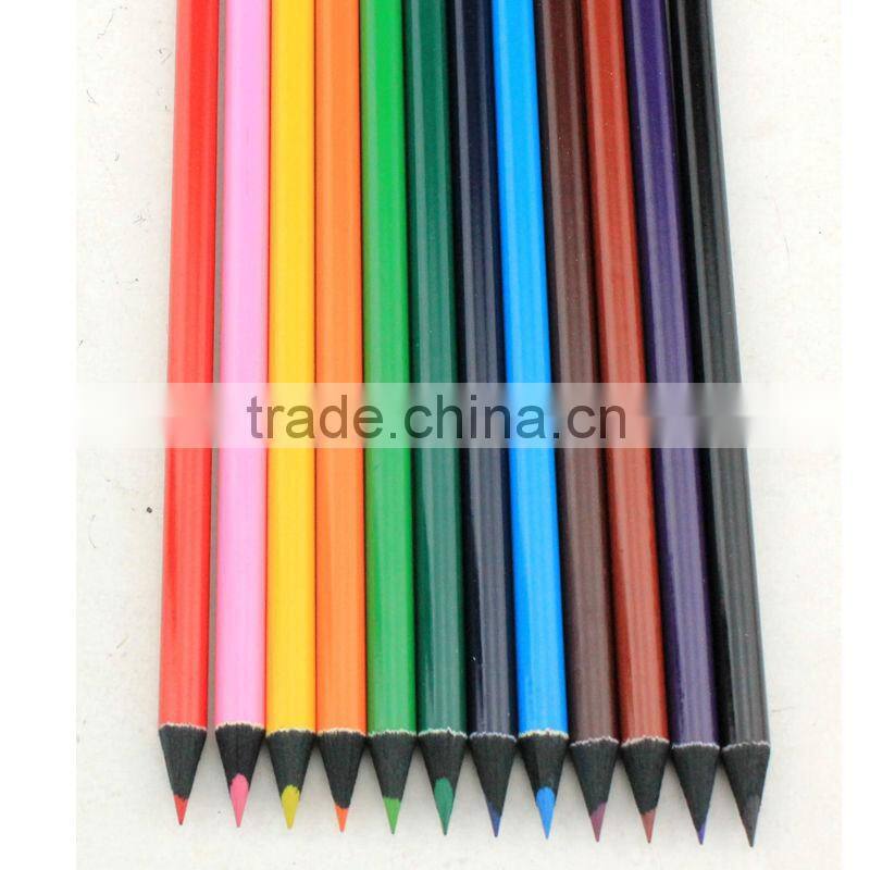 yiwu pencil factories HB PENCILS IN BULK black wooden rainbow color lead promotional colorful pencil for kids logo available