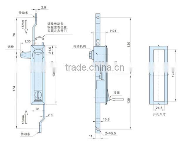 rod control lock/panel lock/swing handle lock