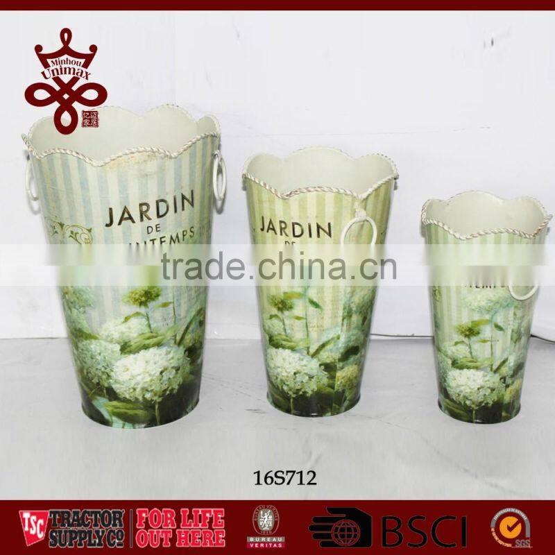 Metal bucket manufacturer supply good quality lavender metal trash bin