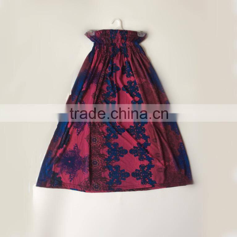 USA Style Floral Purple Lady Strapless Dress
