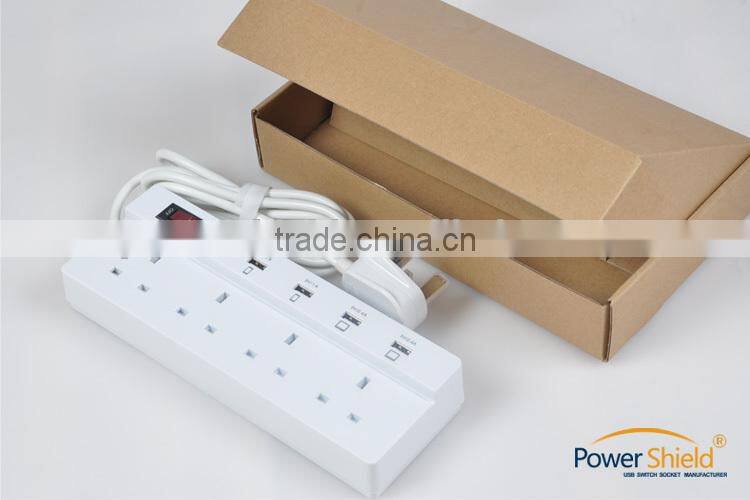 PowerShield Britain 4-Outlet Home/Office Surge Protector with 8 ft. Cord