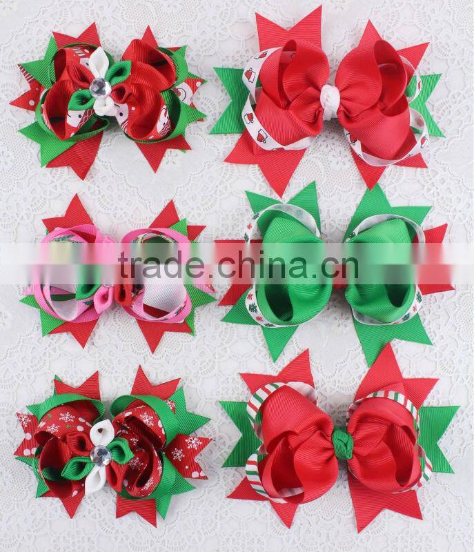 New style christmas Hair Bows with Clips for Baby and Girl Hair Boutique hair Bow CB-3398