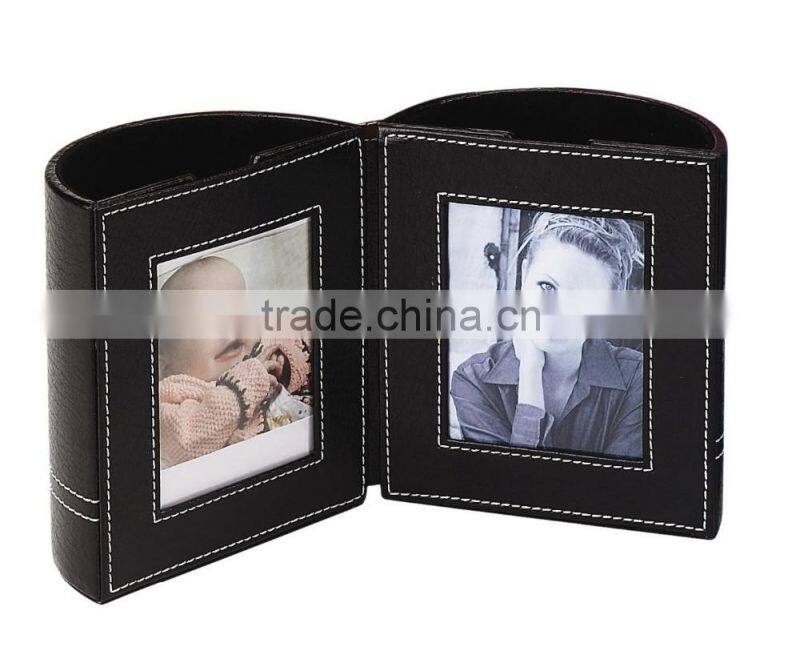 2 black photo frame pen holder with stitching design