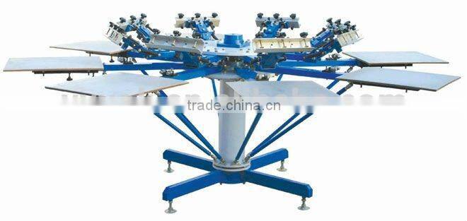 8 color manual screen printing machine for clothes