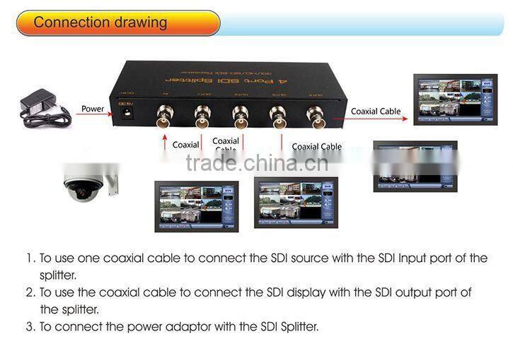 1080P Video Audio SD/HD/3G SDI Splitter 1 Input 4 Output