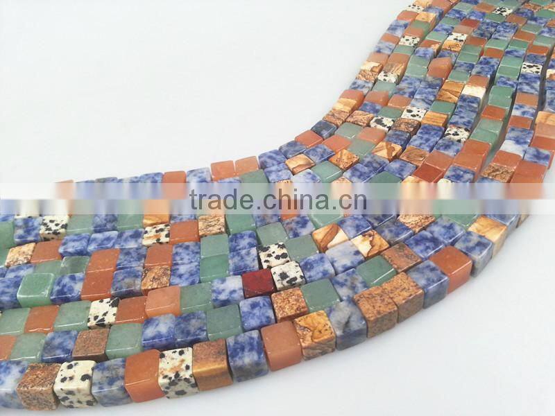 dalmatian gemstone cube beads