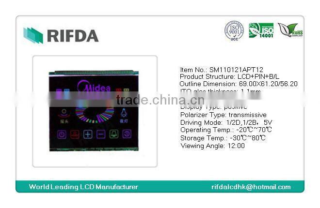 Cost effective air conditioner dot matrix LCD display color LCD TN transmissive LCD