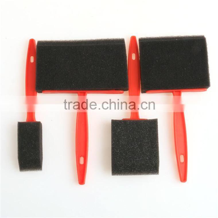 4 pcs 2015 New Design plastic Handle Black Foam Brush