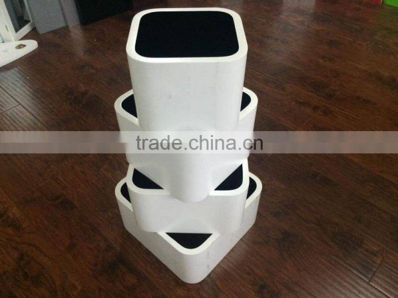 MDF decorative round corner cube wall shelf set4