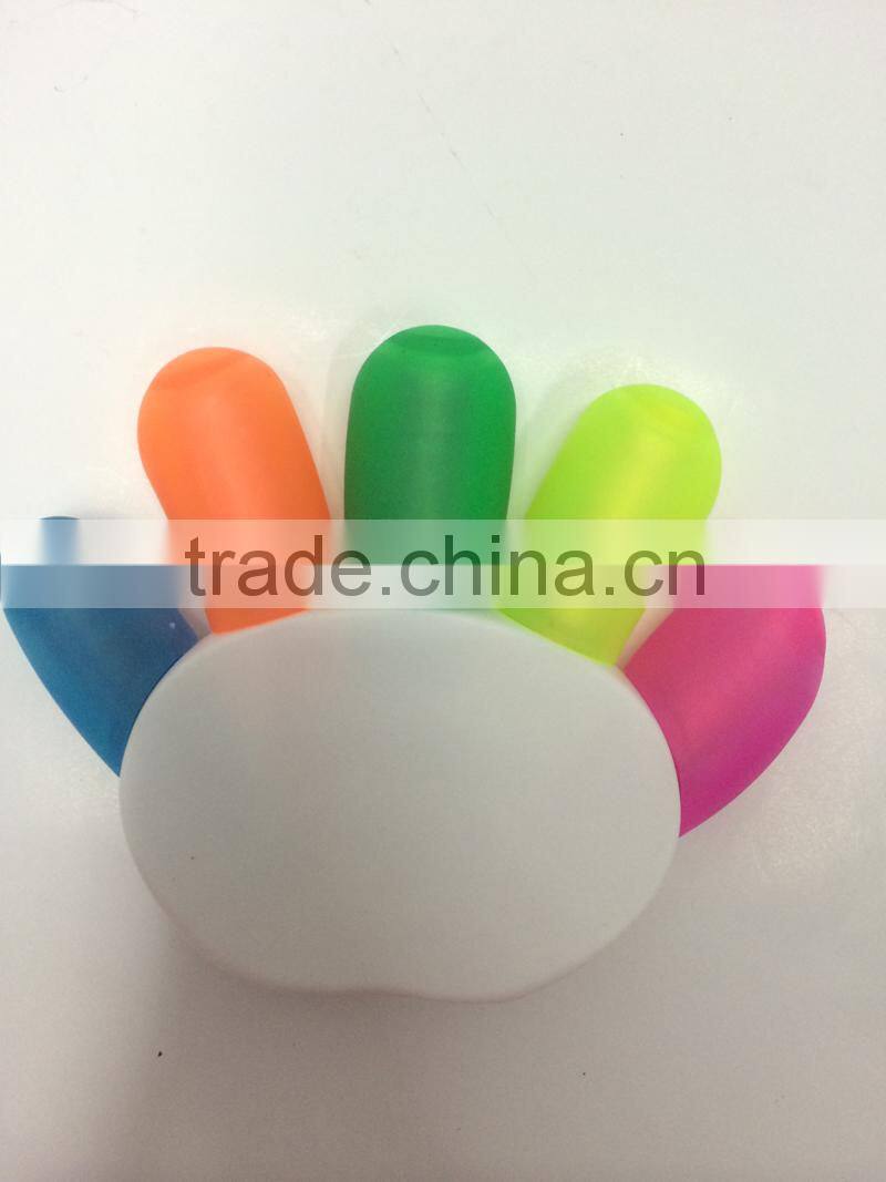 finger shaped multi colored highlighter pen