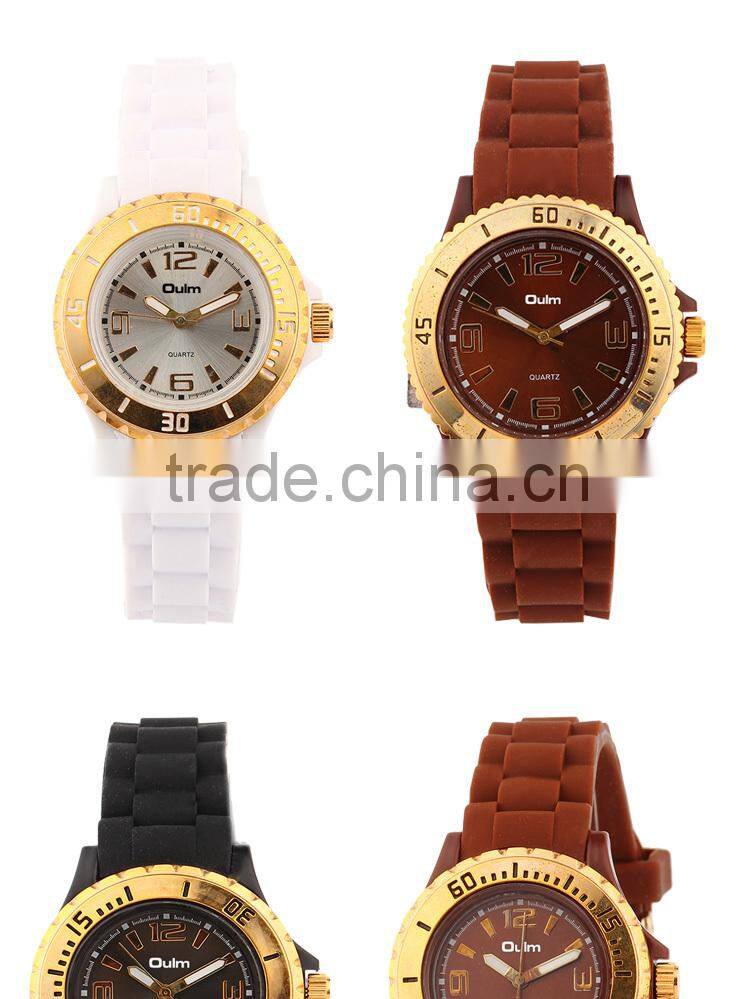 High quality Custom own design watch, gold case promotional silicone watch