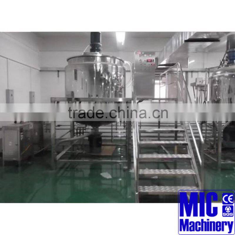 MIC- 500L cheap ice cream Vacuum mix tank/homogenizer syrup vacuum mixer with 500L oil and water tank with ce