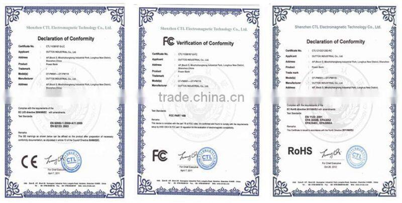 Promotional Dual Built-in Cable USB Powerbank Cell Phone Charger 10000mah