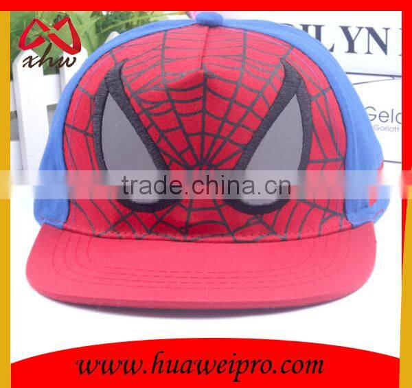 China wholesale kids cute applique embroidered spiderman baseball cap