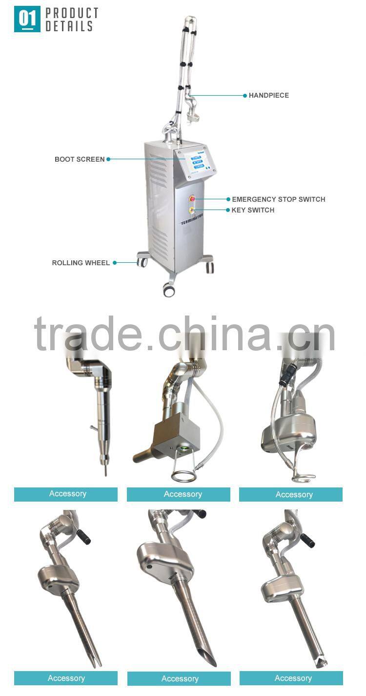 High energy CO2 Laser fractional dark circles removal skin rejuvenation machine